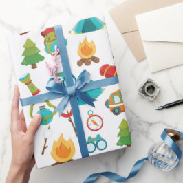 かわいいキャンピングパターンパーティーラップ ラッピングペーパー