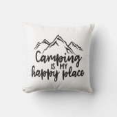 かわいいキャンプは私の幸せな場所の装飾の枕 アウトドアクッション (正面)