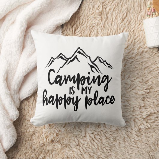 かわいいキャンプは私の幸せな場所の装飾の枕 クッション (ブランケット)