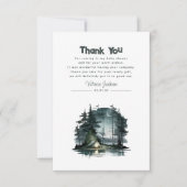 かわいいキャンプをテーマにした赤ちゃんシャワー サンキューカード (正面)