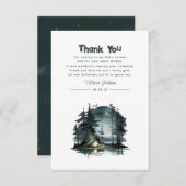 かわいいキャンプをテーマにした赤ちゃんシャワー サンキューカード (正面/裏面)