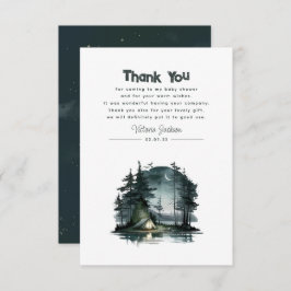 かわいいキャンプをテーマにした赤ちゃんシャワー サンキューカード