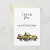 かわいいキャンプをテーマにした赤ちゃんシャワー サンキューカード (正面/裏面)