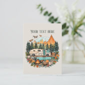 かわいいキャンプ愛好家を追加文字 ポストカード (スタンド正面)