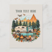 かわいいキャンプ愛好家を追加文字 ポストカード (正面)