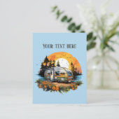 かわいいキャンプ愛好家を追加文字 ポストカード (スタンド正面)