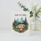 かわいいキャンプ愛好家を追加文字 ポストカード (スタンド正面)