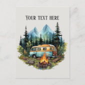 かわいいキャンプ愛好家を追加文字 ポストカード (正面)