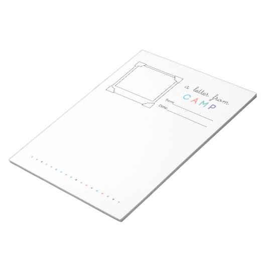 かわいいキャンプ文房具キャンプレター ノートパッド (アングル)