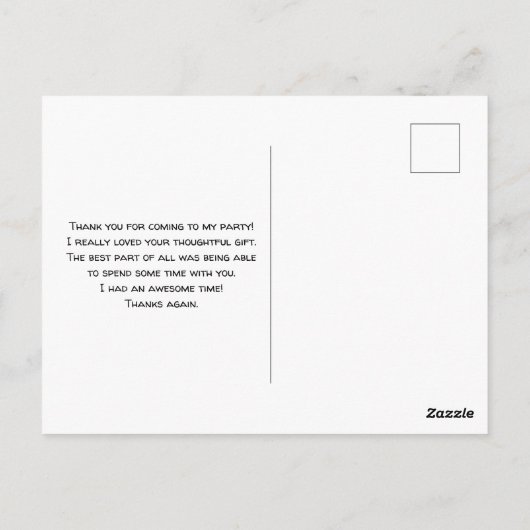 かわいいキャンプ柄のサンキューカード ポストカード (裏面)