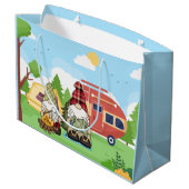 かわいいキャンプ格言追加の名前パーティー ラージペーパーバッグ (裏面アングル)