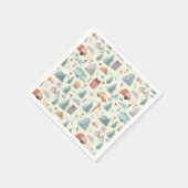 かわいいキャンプ、ハイキング、アウトドアと自然テーマ スタンダードカクテルナプキン (角)