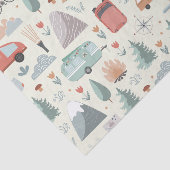 かわいいキャンプ、ハイキング、アウトドアと自然テーマ 薄葉紙 (詳細)