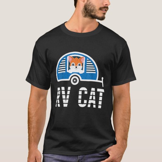 かわいいキャンプRV猫 Tシャツ (正面)