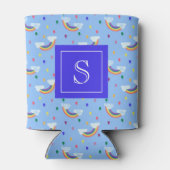 かわいいキュイガーリーレインボーパーソナライズされた 缶クーラー (裏面)