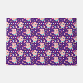 かわいいキュピッドピグウィットハートパターン ドアマット