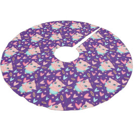 かわいいキュピッドピグウィットハートパターン ブラッシュドポリエステルツリースカート