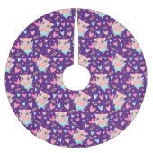 かわいいキュピッドピグウィットハートパターン ブラッシュドポリエステルツリースカート (正面)