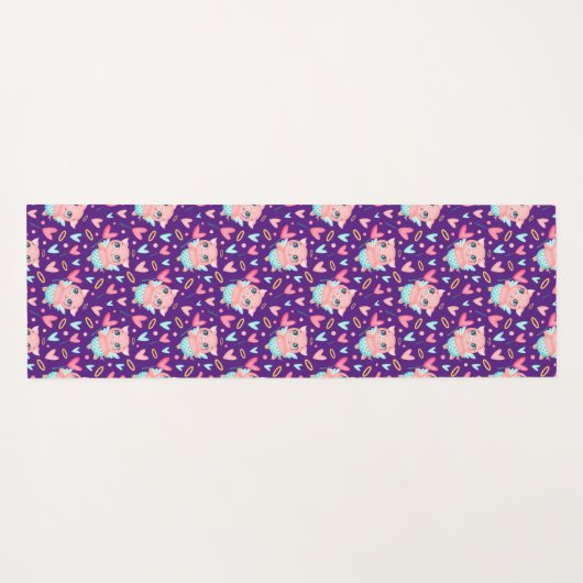 かわいいキュピッドピグウィットハートパターン ヨガマット (裏面(横))