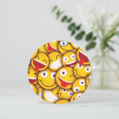 かわいいキュートな絵文字・顔文字の誕生日 招待状 (スタンド正面)