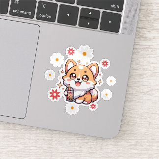 かわいいキュートコルギボバミルクティー シール
