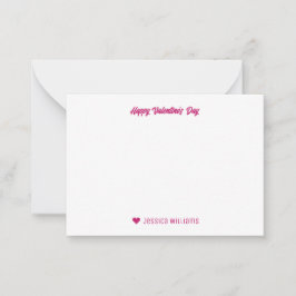 かわいいキューピッドの弓矢 ハート ピンク バレンタインデー ノートカード