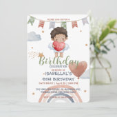 かわいいキューピッドアフロ少年バルーンバレンタイン誕生日 招待状 (スタンド正面)