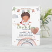 かわいいキューピッドアフロ少年バルーンバレンタイン誕生日 招待状 (スタンド正面)