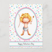 かわいいキューピッドハッピーバレンタインデー ポストカード (正面)