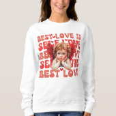 かわいいキューピッドバレンタインデーセルフラブ スウェットシャツ (正面)