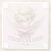 かわいいキューピッド大学バブルガムエンジェル美学 ガラスコースター (裏面)