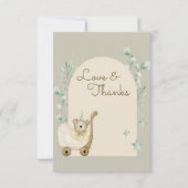 かわいいキューベアウォーター色ベビーシャワー感謝してい ノートカード (正面)