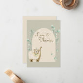 かわいいキューベアウォーター色ベビーシャワー感謝してい ノートカード (正面/裏面インサイチュ)
