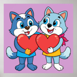 かわいいキラキラのカップル ポスター