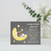 かわいいキラキラキラキラキラ小さな星ベビーブラウンシャワー 招待状 (スタンド正面)