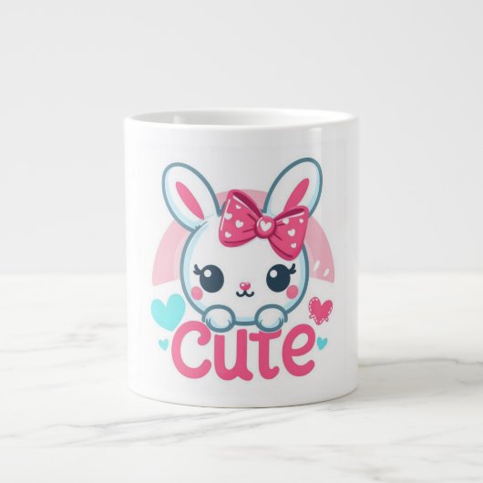 「かわいいキラキラ喜びマグカップ」 ジャンボコーヒーマグカップ (正面)