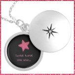 かわいいキラキラ小さなスターブラックとピンク シルバープレートネックレス<br><div class="desc">ピンクのデザイン星とTWINKLE TWINKLE LITTLE STARで愛飾情なグリッター。</div>