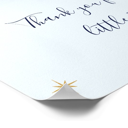 かわいいキラキラ小さなスターブルーボーイの男の子1歳の誕生日 ポスター (角)