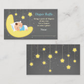 かわいいキラキラ小さな星おむつラッフルチケット エンクロージャーカード (正面/裏面)