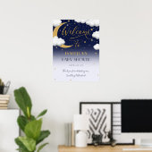 かわいいキラキラ小さな星の赤ちゃんシャワー ポスター (ホームオフィス)