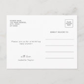 かわいいキラキラ小さな星ブルーボーイベビーシャワー インビテーションポストカード (裏面)