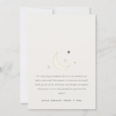 かわいいキラキラ星月写真誕生のお知らせ サンキューカード (裏面)