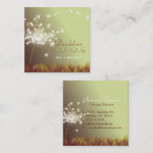 かわいいキラキラ秋のタンポポ スクエア名刺 (正面/裏面)