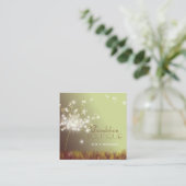 かわいいキラキラ秋のタンポポ スクエア名刺 (スタンド正面)