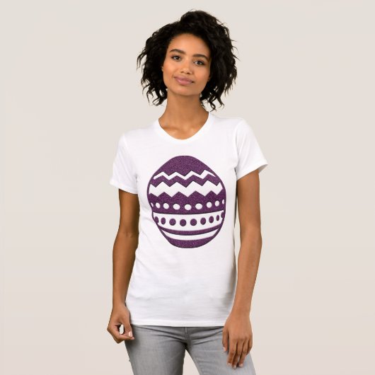 かわいいキラキラ紫イースターエッグTシャツ Tシャツ (正面フル)