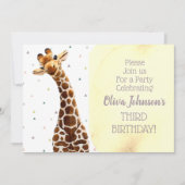 かわいいキラフェサファリアニマルワイルドサード誕生日 招待状 (正面)