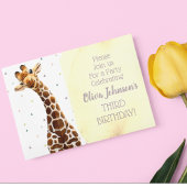 かわいいキラフェサファリアニマルワイルドサード誕生日 招待状