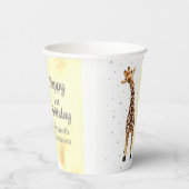かわいいキラフェサファリワイルドイエロー1歳の誕生日パーティー 紙コップ (右)