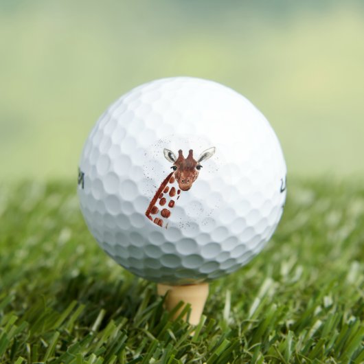 かわいいキラフサファリ動物アフリカ自然 ゴルフボール (インサイチュ 木)