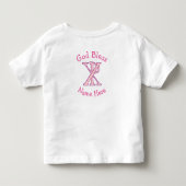 かわいいキリスト教の十字架 ピンク 名入れ トドラーTシャツ (裏面)